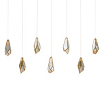 Glace Linear Multi Light Pendant - Silver / Raj Mirror