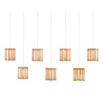 Daze Multi-Light Linear Pendant - Antique Brass / Opal