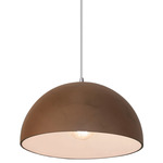 Dome Radiance Pendant - Polished Chrome / Terracota