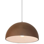 Dome Radiance Pendant - Brushed Nickel / Terracota