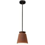 Trapezoid Stem Pendant - Matte Black / Real Rust