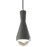 Erlen Pendant - Polished Chrome / Pewter Green