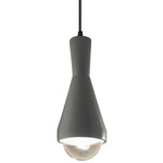 Erlen Pendant - Matte Black / Pewter Green