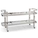 Carter Bar Cart - Polished Stainless Steel / Clear