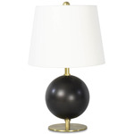 Grant Table Lamp - Blackened Brass / White