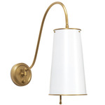 Hattie Wall Sconce - Natural Brass / White