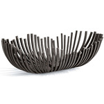 Webbed Oblong Bowl - Blackened Iron