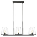 Callista Linear Chandelier - Matte Black / Clear