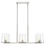 Callista Linear Chandelier - Polished Nickel / Clear