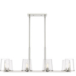 Callista Linear Chandelier - Polished Nickel / Clear