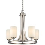 Bordeaux Chandelier - Brushed Nickel / Matte Opal