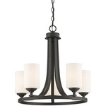 Bordeaux Chandelier - Bronze / Matte Opal