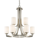 Bordeaux Chandelier - Brushed Nickel / Matte Opal