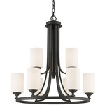 Bordeaux Chandelier - Bronze / Matte Opal