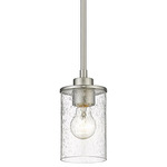 Beckett Mini Pendant - Brushed Nickel / Clear Seedy