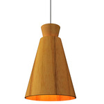 Conical Topper Narrow Pendant - Teak