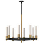 Rue Chandelier - Matte Black / Brushed Gold / Glossy Opal