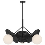 Plume Chandelier - Matte Black / Opal Matte