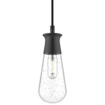 Marcel Outdoor Pendant - Black / Clear Bubble