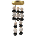 Onyx Multi Light Pendant - Natural Brass / Clear