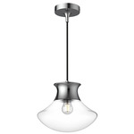 Marcel Wide Pendant - Chrome / Clear