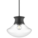 Marcel Wide Pendant - Matte Black / Clear