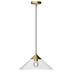 Mauer Pendant - Clear / Brushed Gold