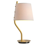 Couture Table Lamp - Satin Brass / Drop Paper 101 - Light Beige