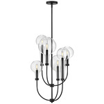 Alchemy Multi Tier Chandelier - Black / Clear