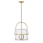 Tournon Pendant - Heritage Brass / White / Clear Seedy