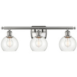 Athens Bathroom Vanity Light - Brushed Satin Nickel / Clear