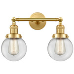 Beacon Bathroom Vanity Light - Satin Gold / Clear