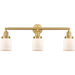 Small Bell Bathroom Vanity Light - Satin Gold / Matte White