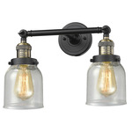 Small Bell Bathroom Vanity Light - Black / Antique Brass / Clear Seedy