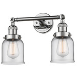 Small Bell Bathroom Vanity Light - Polished Chrome / Clear