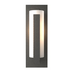 Forged Vertical Bars Outdoor Wall Sconce - Coastal Natural Iron / Opal