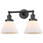 Large Cone Bathroom Vanity Light - Oil Rubbed Bronze / Matte White