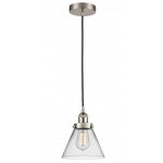 Cone Mini Pendant - Brushed Satin Nickel / Clear