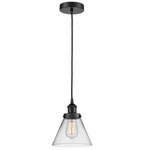 Cone Mini Pendant - Matte Black / Clear