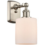 Cobbleskill Wall Sconce - Brushed Satin Nickel / Matte White