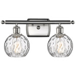 Athens Bathroom Vanity Light - Brushed Satin Nickel / Clear Water