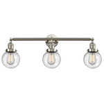 Beacon Bathroom Vanity Light - Brushed Satin Nickel / Clear Seedy