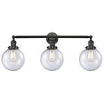 Beacon Bathroom Vanity Light - Matte Black / Clear Seedy