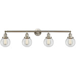 Beacon Bathroom Vanity Light - Brushed Satin Nickel / Clear