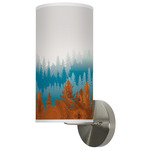 Treescape Column Wall Sconce - Brushed Nickel / Blue