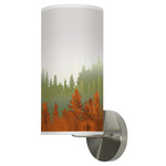 Treescape Column Wall Sconce - Brushed Nickel / Green