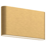 Slate Outdoor Up and Down Wall Sconce - Brushed Gold / Frosted