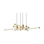 Blade Multi Chandelier - Brushed Gold / Clear / White