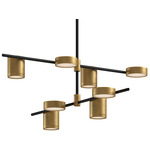 Jayden Chandelier - Black / Brushed Gold / Frosted