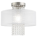 Bella Vista Semi Flush Mount - Brushed Nickel / Crystal